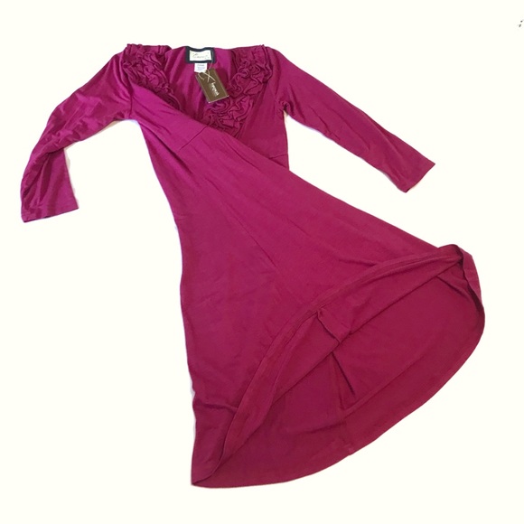 Emmelee for F.C. Fushia Ruffle Dress Sz S - Picture 5 of 14